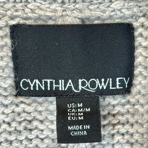 Cynthia Rowley Alpaca Wool Blend Cable Knit Button Up Cardigan Women's Medium - Picture 5 of 10